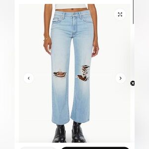 MOTHER dem mid rise Rambler zip flood in Ripped Off size 31